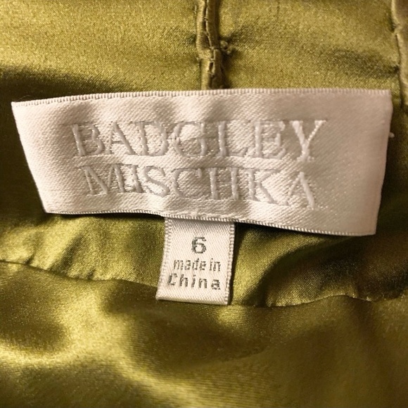 Badgley Mischka Green Rhinestone Cocktail Dress Size 6 - Picture 13 of 13